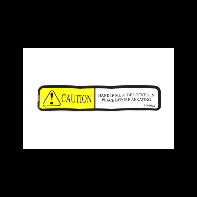 Caution Lock Handle Decal For Aerators, 4109022