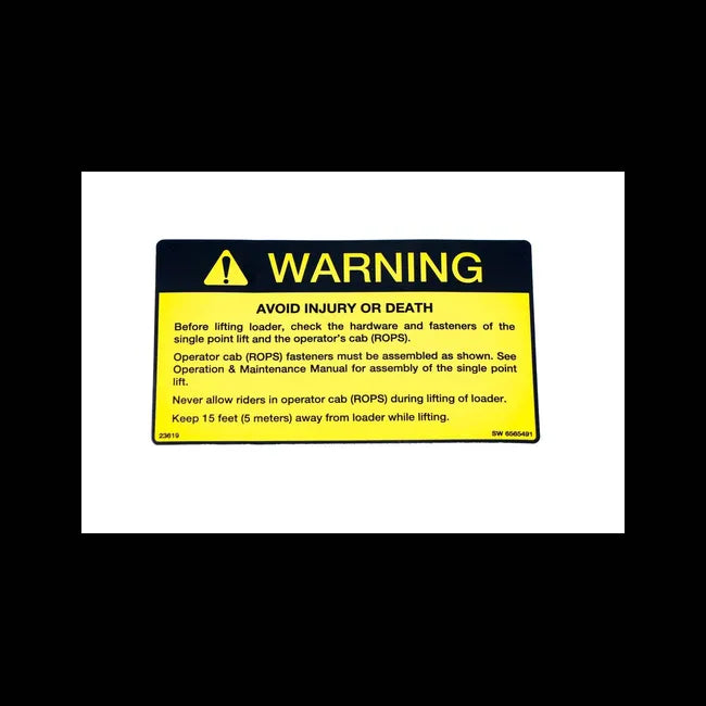 Safety Decal for Loaders, 6565491