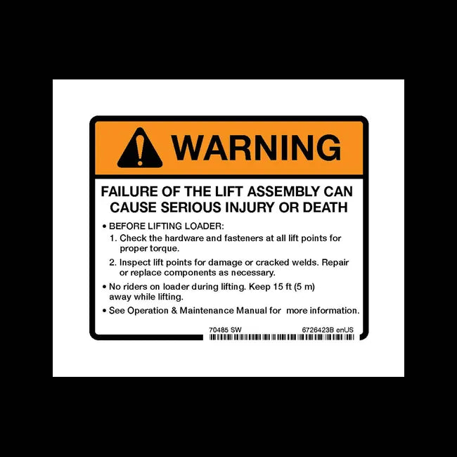 Safety Decal for Loaders, 6726423