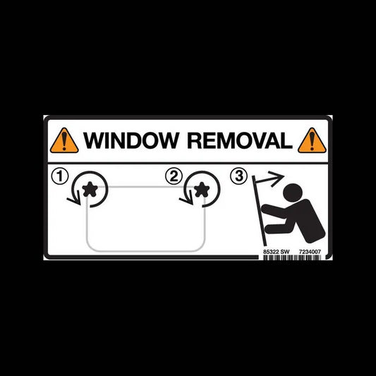 Window Removal Decal, 7234007